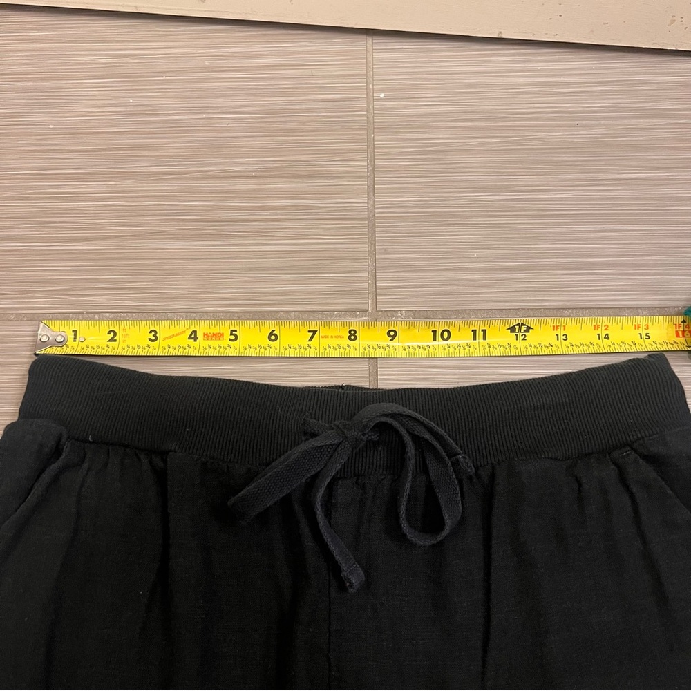 Lucky Brand black linen cotton straight leg cropped pants - Picture 5 of 9